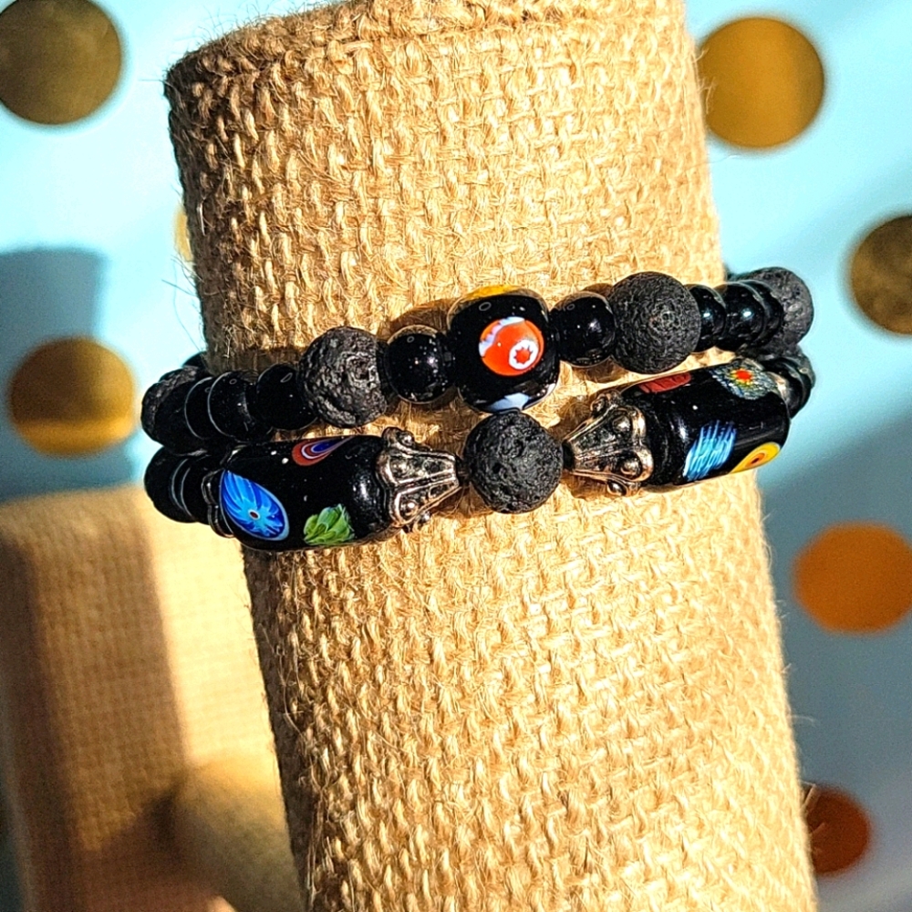 🎯Blown Glass Aromatherapy Bracelet Set